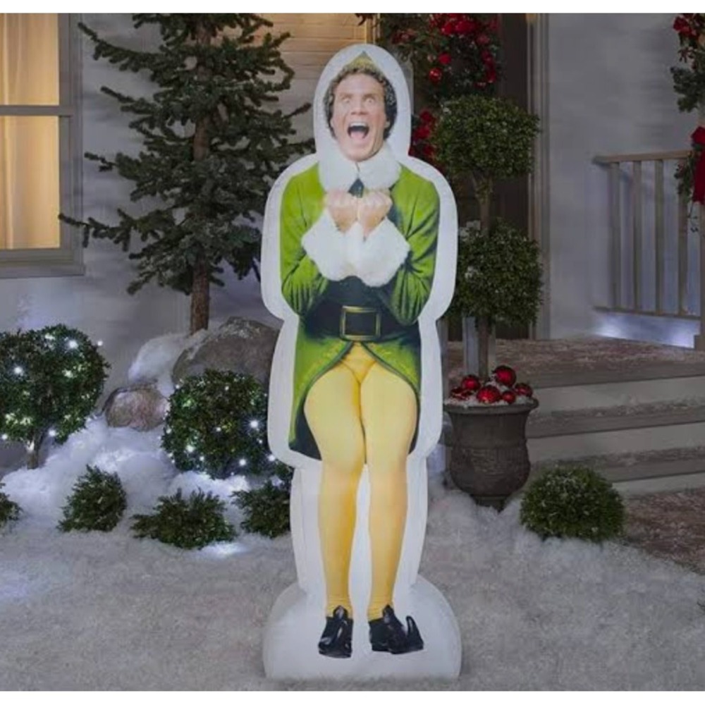 Gemmy Buddy the Elf Excited 6ft Photorealistic Airblown Inflatable Christmas LED